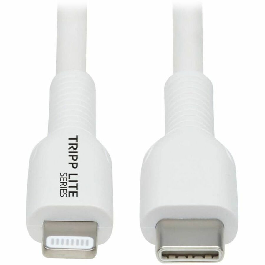 Eaton Tripp Lite Series USB-C to Lightning Sync/Charge Cable (M/M), MFi Certified, White, 2 m (6.6 ft.) - M102-02M-WH
