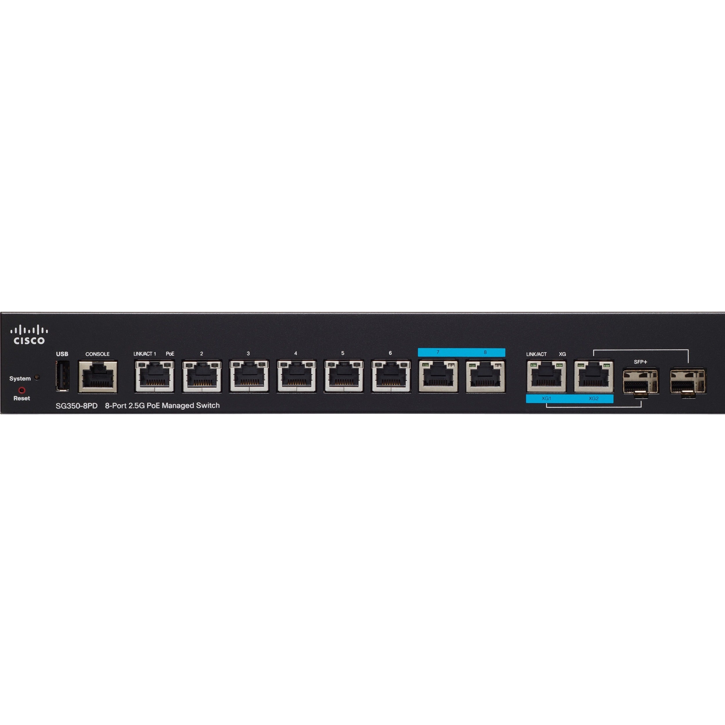 Cisco SG350-8PD 8-Port 2.5G PoE Managed Switch - SG350-8PD-K9-NA-RF