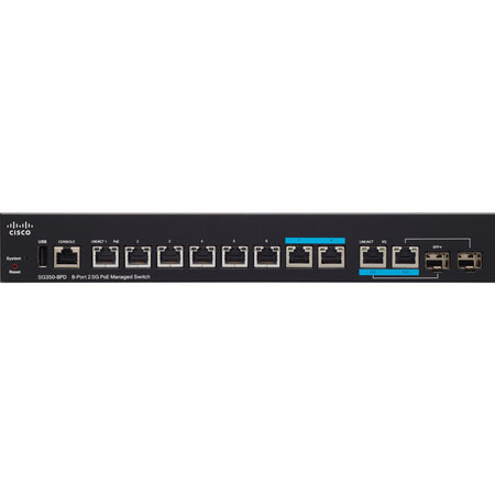 Cisco SG350-8PD 8-Port 2.5G PoE Managed Switch - SG350-8PD-K9-NA-RF