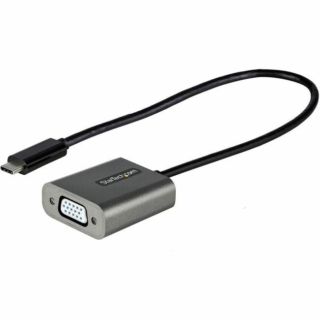 StarTech.com USB C to VGA Adapter, 1080p USB Type-C to VGA Adapter Dongle, USB-C to VGA Monitor/Display Video Converter, 12" Long Cable - CDP2VGAEC