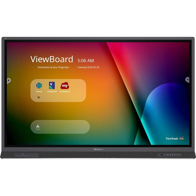 ViewSonic IFP6552 65 Inch ViewBoard 4K Interactive Flat Panel Display with 33-Point Touch, Integrated Microphone and HDMI, VGA, RJ45, 60W Powered USB-C Connectivity - IFP6552