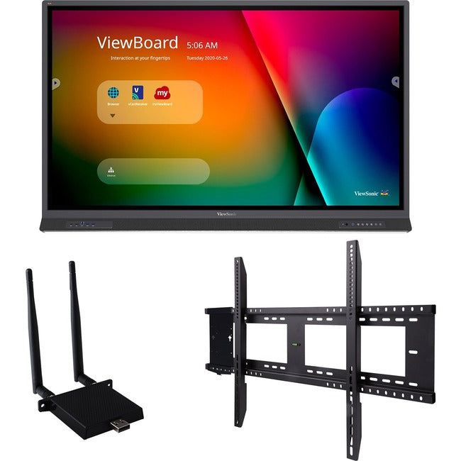 ViewSonic ViewBoard IFP6552-E1 - 4K Interactive Display with WiFi Adapter and Fixed Wall Mount - 400 cd/m2 - 65" - IFP6552-E1