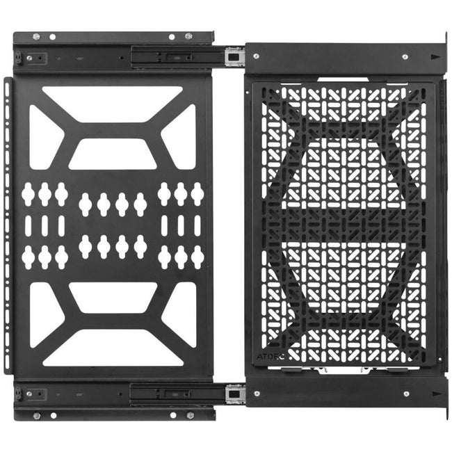 Atdec media storage sliding panel - Universal mounting hole pattern - For media and networking devices - AD-AC-PS