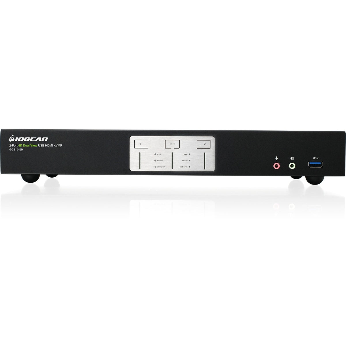 IOGEAR 2-Port 4K Dual View KVMP Switch with HDMI Connection, USB 3.0 Hub and Audio - GCS1942H