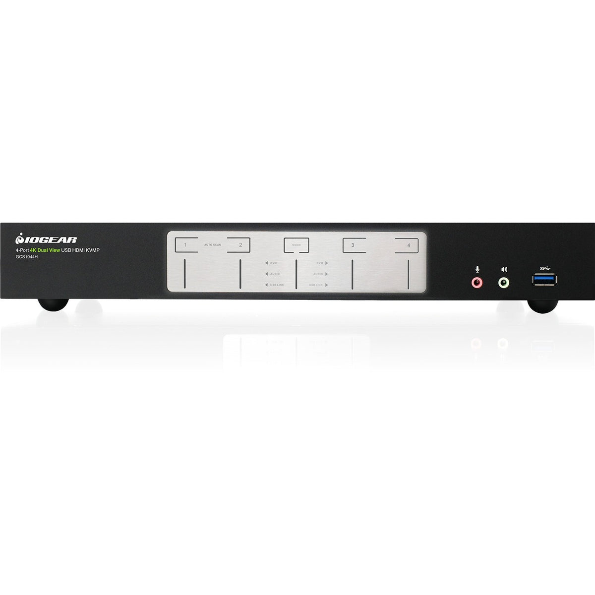 IOGEAR 4-Port 4K Dual View KVMP Switch with HDMI Connection, USB 3.0 Hub and Audio - GCS1944H