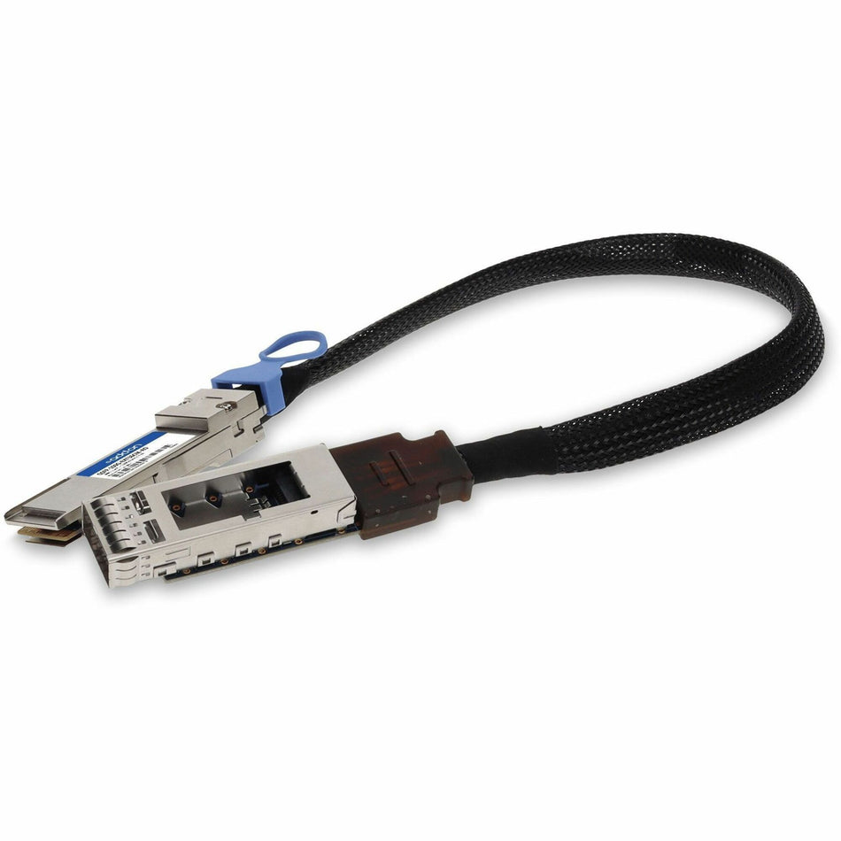 AddOn 100GBase-CU QSFP28 to QSFP28 Male to Female Direct Attach Extension Cable (Passive Twinax, 36cm, 30AWG) - QSFP-100G-EXT36CM-AO