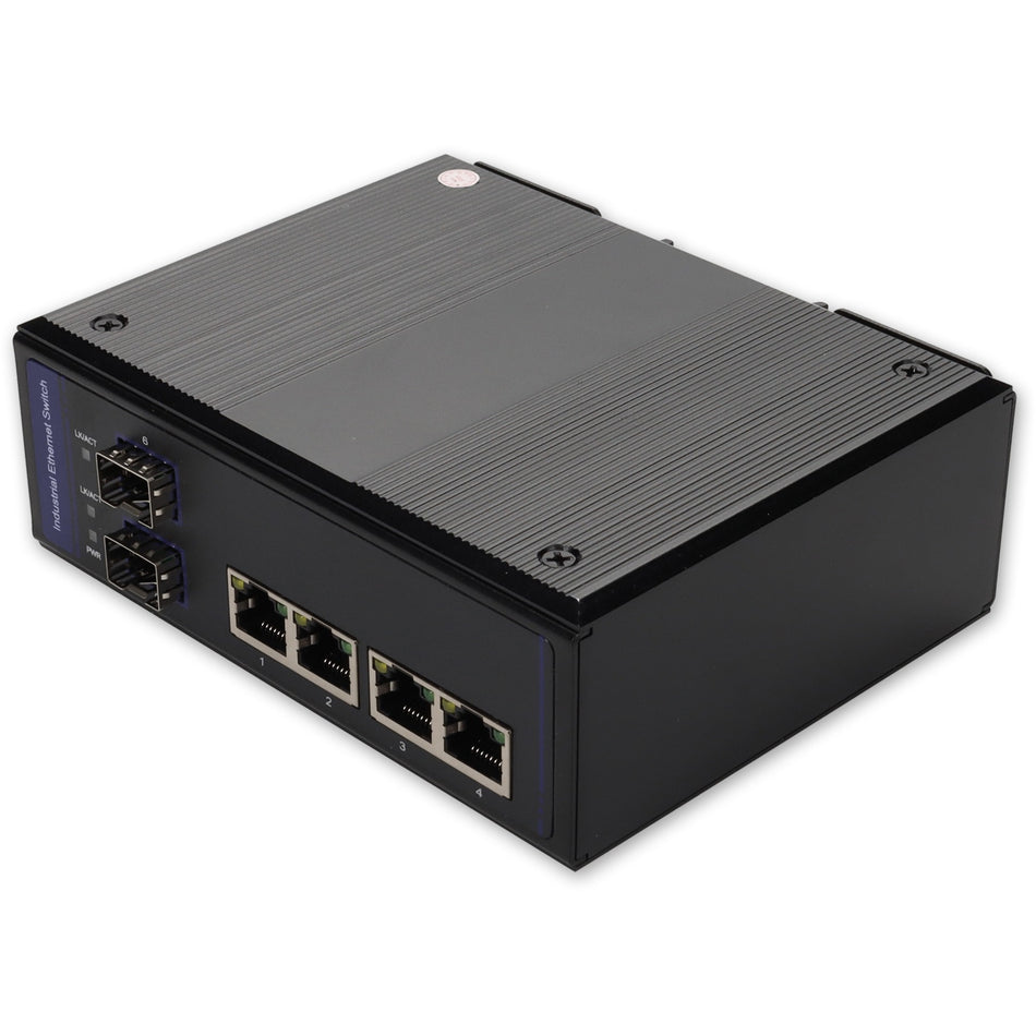 AddOn 4 10/100Base-TX(RJ-45) to 2 Open SFP port Industrial Media Converter Switch - ADD-IFMC-4RJ2SFP