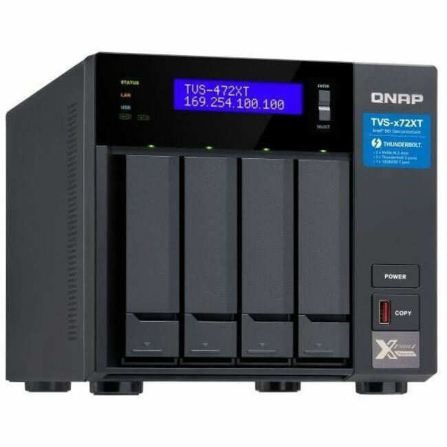 QNAP TVS-472XT-i3-4G SAN/NAS/DAS Storage System - TVS-472XT-I3-4G-US