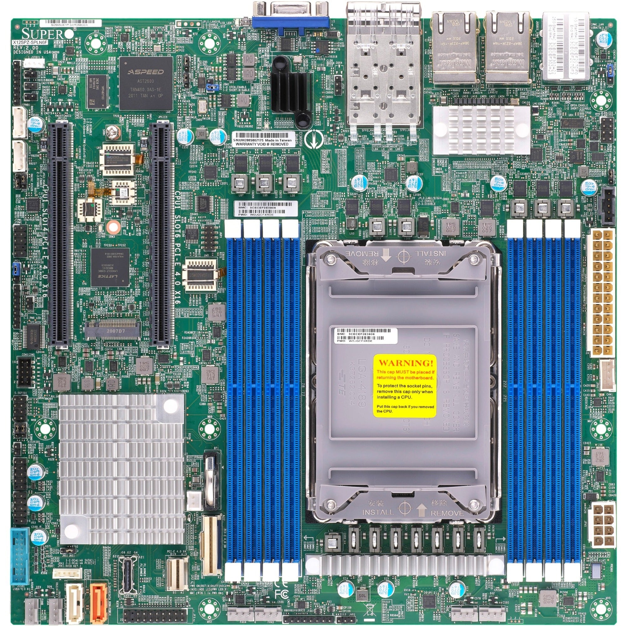 Supermicro X12SPZ-SPLN6F Workstation Motherboard - Intel C621A Chipset - Socket LGA-4189 - Intel Optane Memory Ready - Micro ATX - MBD-X12SPZ-SPLN6F-O