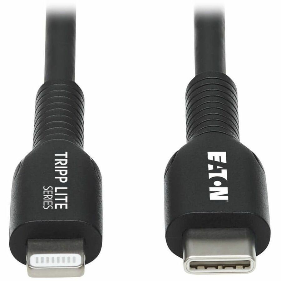 Eaton Tripp Lite Series USB-C to Lightning Sync/Charge Cable (M/M), MFi Certified, Black, 3 m (9.8 ft.) - M102-03M-BK