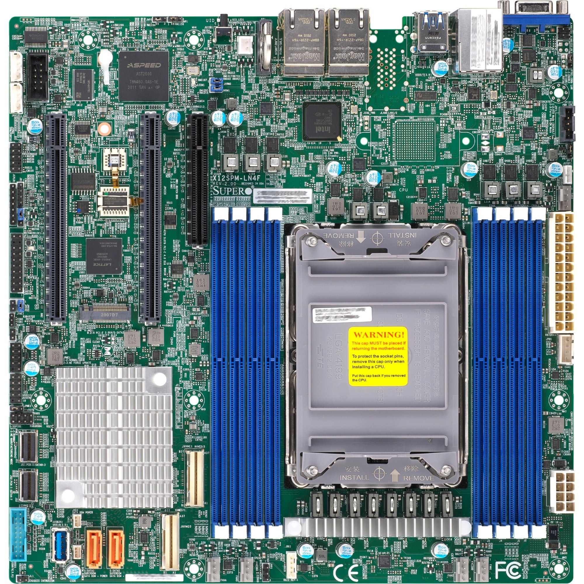 Supermicro X12SPM-LN4F Workstation Motherboard - Intel C621A Chipset - Socket LGA-4189 - Intel Optane Memory Ready - Micro ATX - MBD-X12SPM-LN4F-O