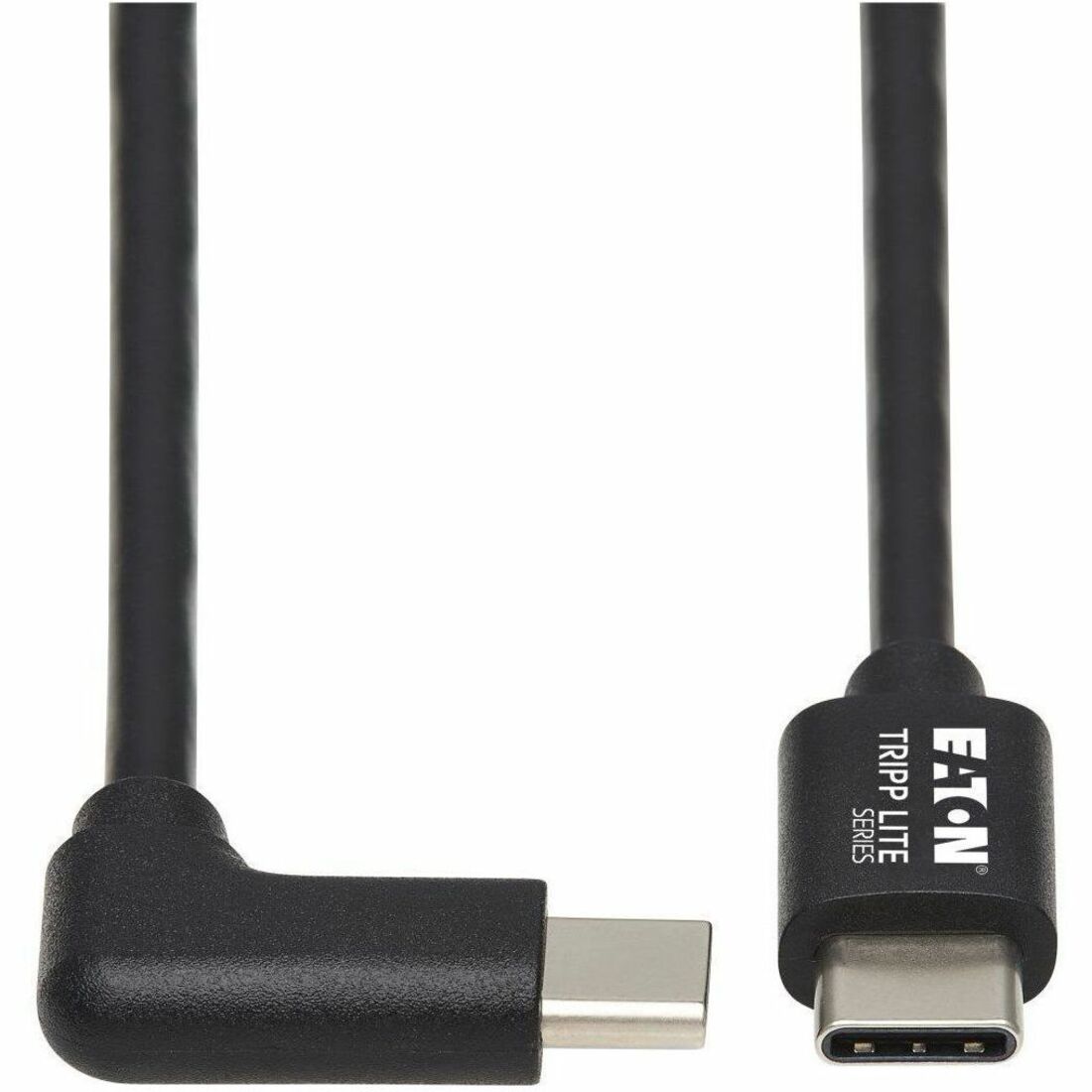 Eaton Tripp Lite Series USB-C Cable (M/M) - USB 2.0, Right-Angle Plug, Black, 2 m (6.6 ft.) - U040-02M-C-RA