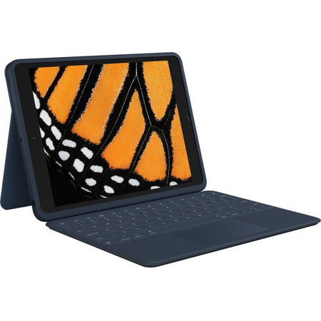 Logitech Rugged Combo 3 Rugged Keyboard/Cover Case Apple iPad (8th Generation), iPad (7th Generation) Tablet - Blue - 920-010341