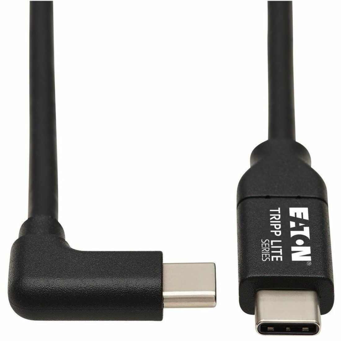 Eaton Tripp Lite Series USB-C Cable (M/M) - USB 2.0, 5A (100W) Rated, Right-Angle Plug, Black, 2 m (6.6 ft.) - U040-02M-C-5ARA