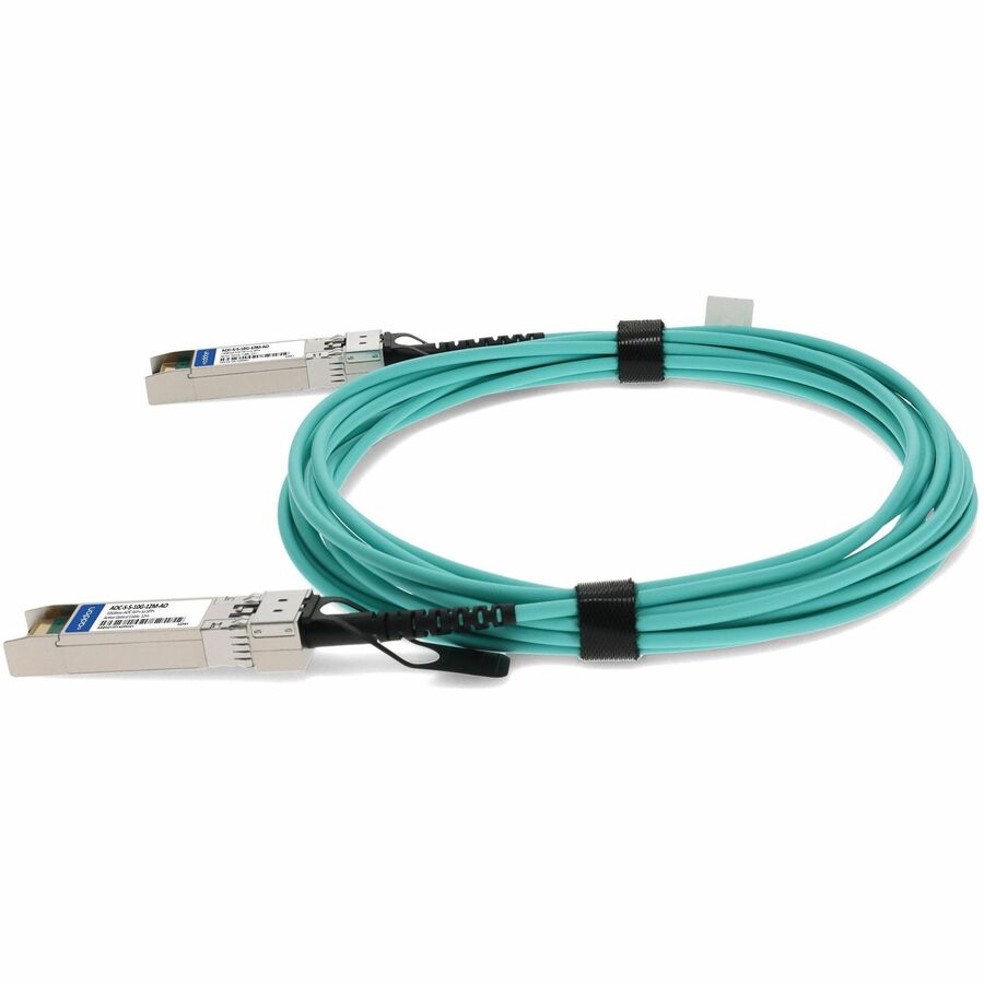 AddOn Arista Networks&reg; AOC-S-S-10G-12M Compatible TAA Compliant 10GBase-AOC SFP+ Active Optical Cable (850nm, MMF, 12m, Aqua) - AOC-S-S-10G-12M-AO