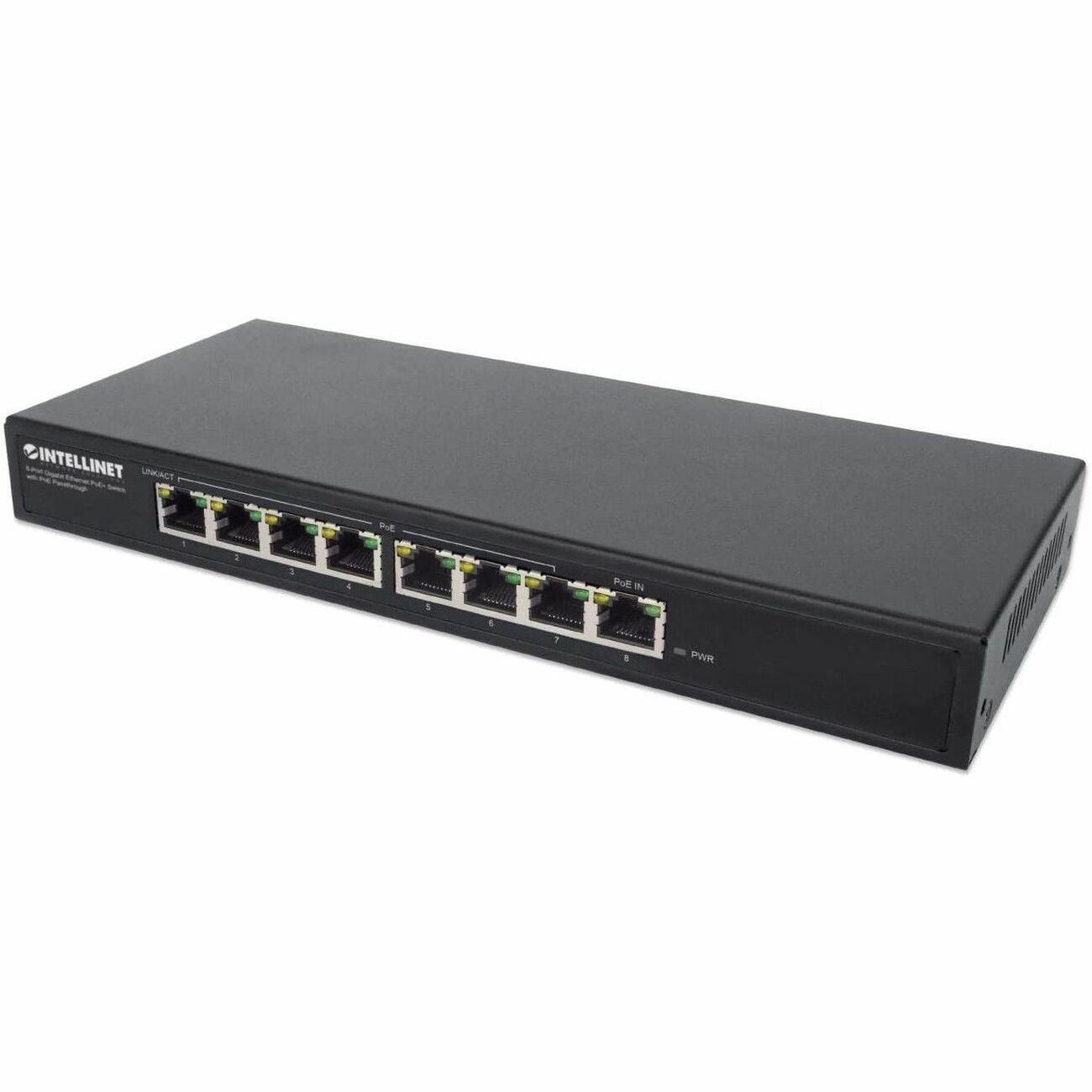 Intellinet PoE-Powered 8-Port Gigabit Ethernet PoE+ Switch with PoE Passthrough - 561679