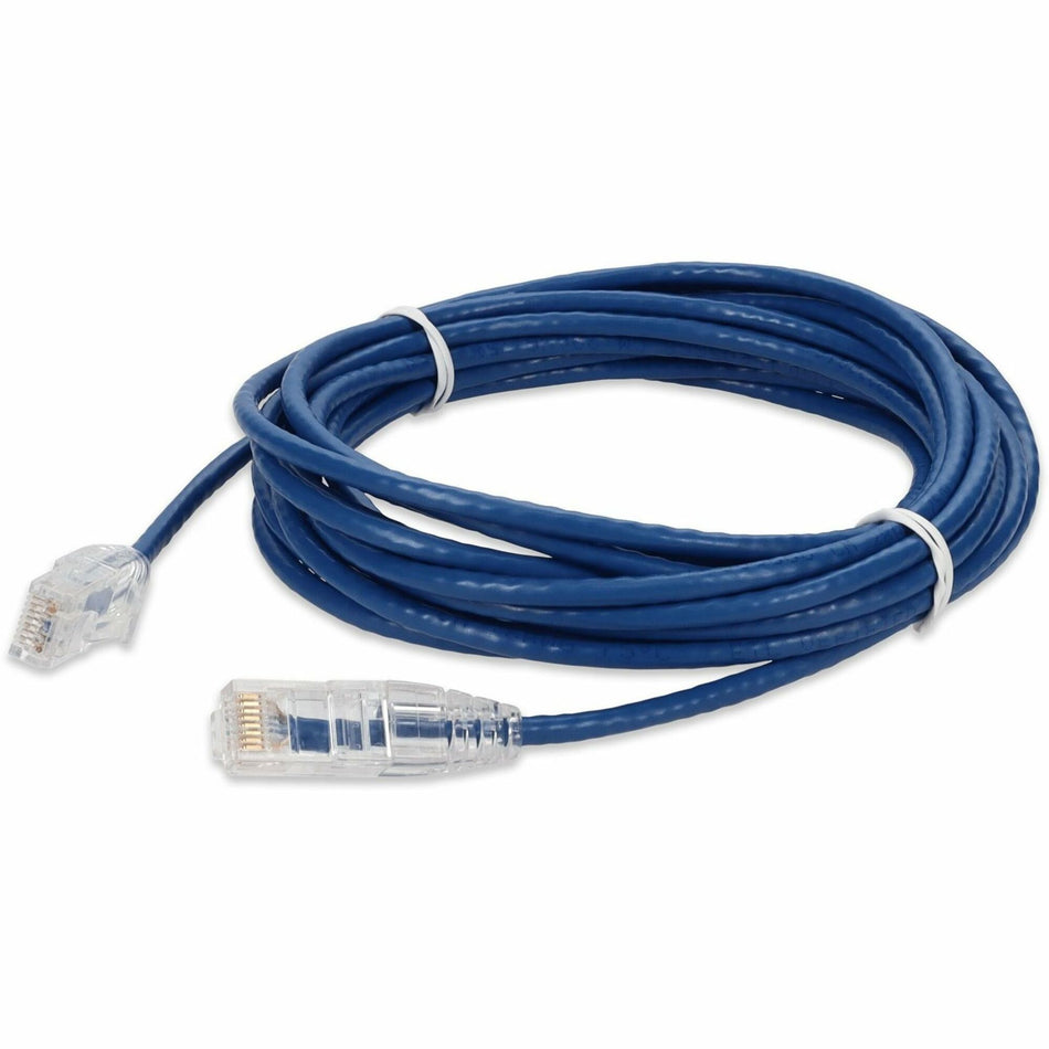 AddOn 50ft Blue CAT 6A Slim PVC Ethernet Cable Snagless Clear-Claw RJ-45 M/M - ADD-50FSLCAT6A-BE