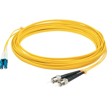 AddOn 20m LC (Male) to ST (Male) Straight Yellow OS2 Duplex Plenum Fiber Patch Cable - ADD-ST-LC-20M9SMFP