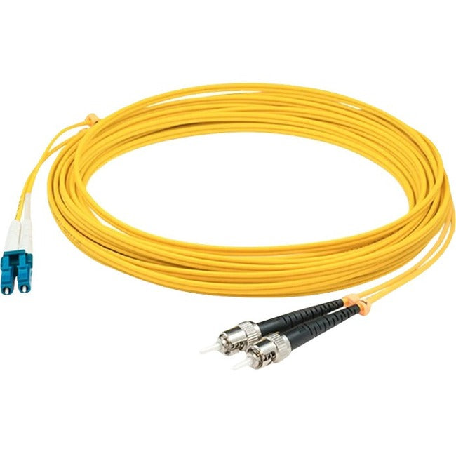 AddOn 20m LC (Male) to ST (Male) Straight Yellow OS2 Duplex Plenum Fiber Patch Cable - ADD-ST-LC-20M9SMFP