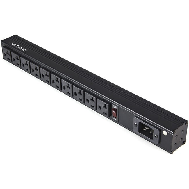 StarTech.com 10 Outlet Rack Mount Power Strip 125V/16 Amp, 1U Horizontal 19" Rackmount PDU, NEMA 5-20P Input, 10x NEMA 5-15/20R Outlets - RKPW101920