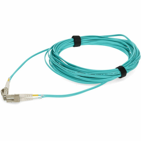AddOn 10m LC to LC Aqua OM4 Duplex OFNP (Plenum-Rated) TAA Fiber Patch Cable - ADD-LC-LC-10M5OM4P-TAA