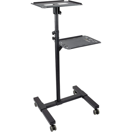 StarTech.com Mobile Projector and Laptop Stand/Cart, Heavy Duty Portable Projector Stand/Presentation Cart (22lb/shelf), Height Adjustable - ADJPROJCART