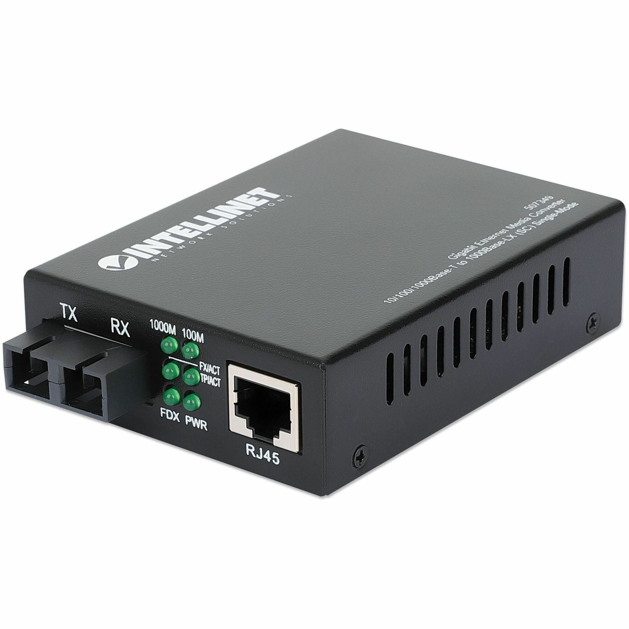 Gigabit Ethernet Single Mode Media Converter, 10/100/1000Base-T to 1000Base-Lx (SC) Single-Mode, 20km - 507349
