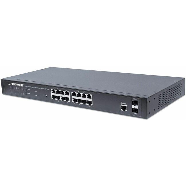 16-Port Gigabit Ethernet PoE+ Web-Managed Switch with 2 SFP Ports, 16 x PoE ports, IEEE 802.3at/af Power over Ethernet (PoE+/PoE), 2 x SFP, Endspan, 19" Rackmount - 561341