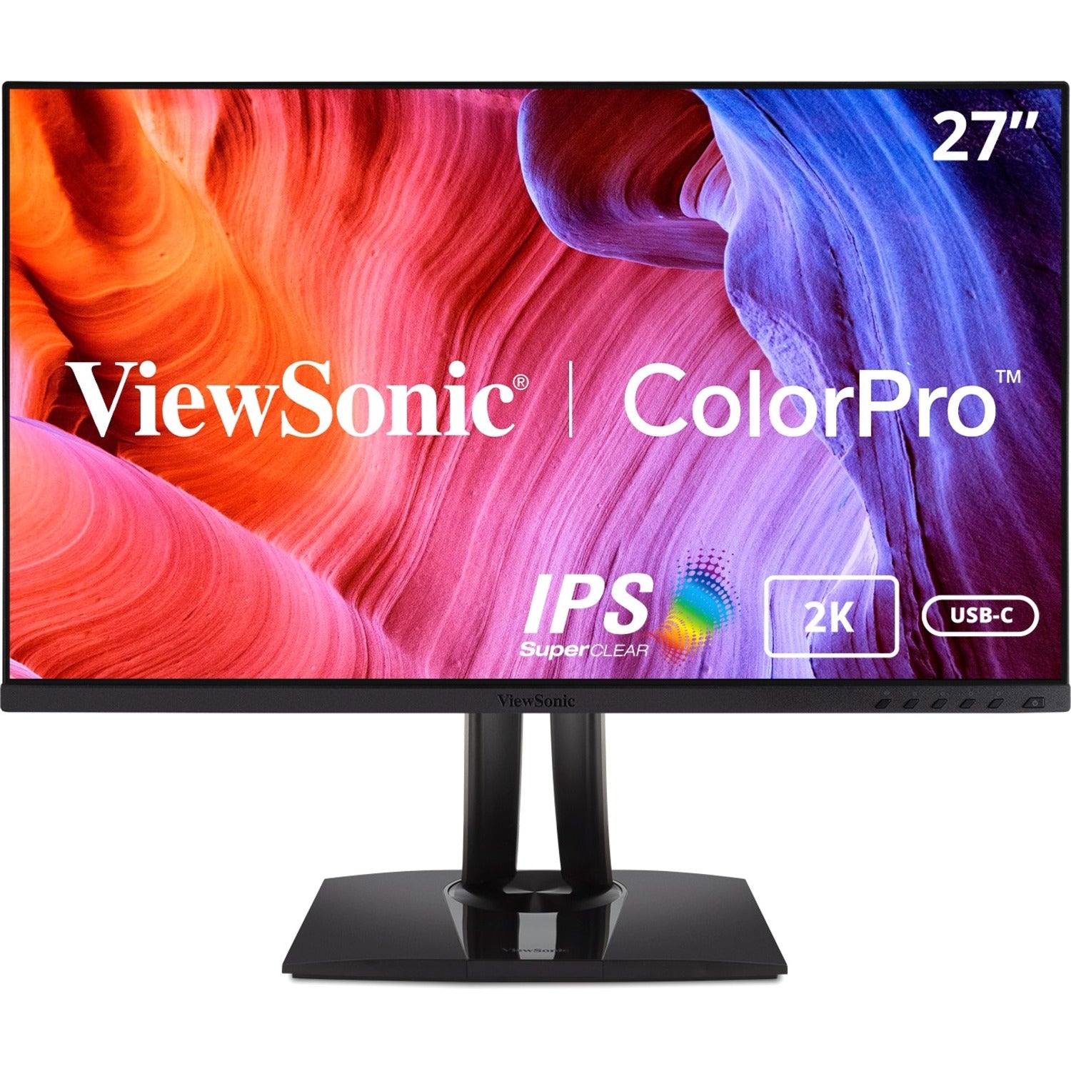 ViewSonic VP2756-2K 27 Inch IPS 1440p Ergonomic Monitor with Ultra-Thin Bezels, Color Accuracy, Pantone Validated, 60W USB C - VP2756-2K