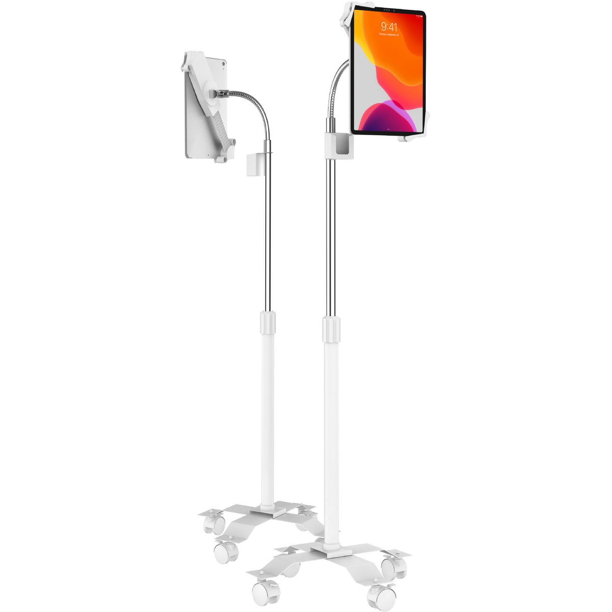 CTA Digital Compact Gooseneck Floor Stand for 7-13-Inch Tablets (White) - PAD-CGSW