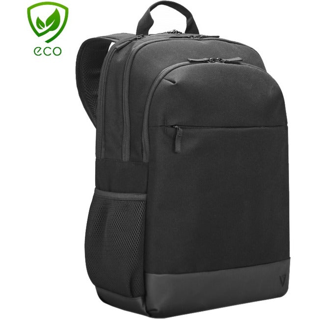 V7 Eco-Friendly CBP17-ECO-BLK Carrying Case (Backpack) for 17" to 17.3" Notebook - Black - CBP17-ECO-BLK