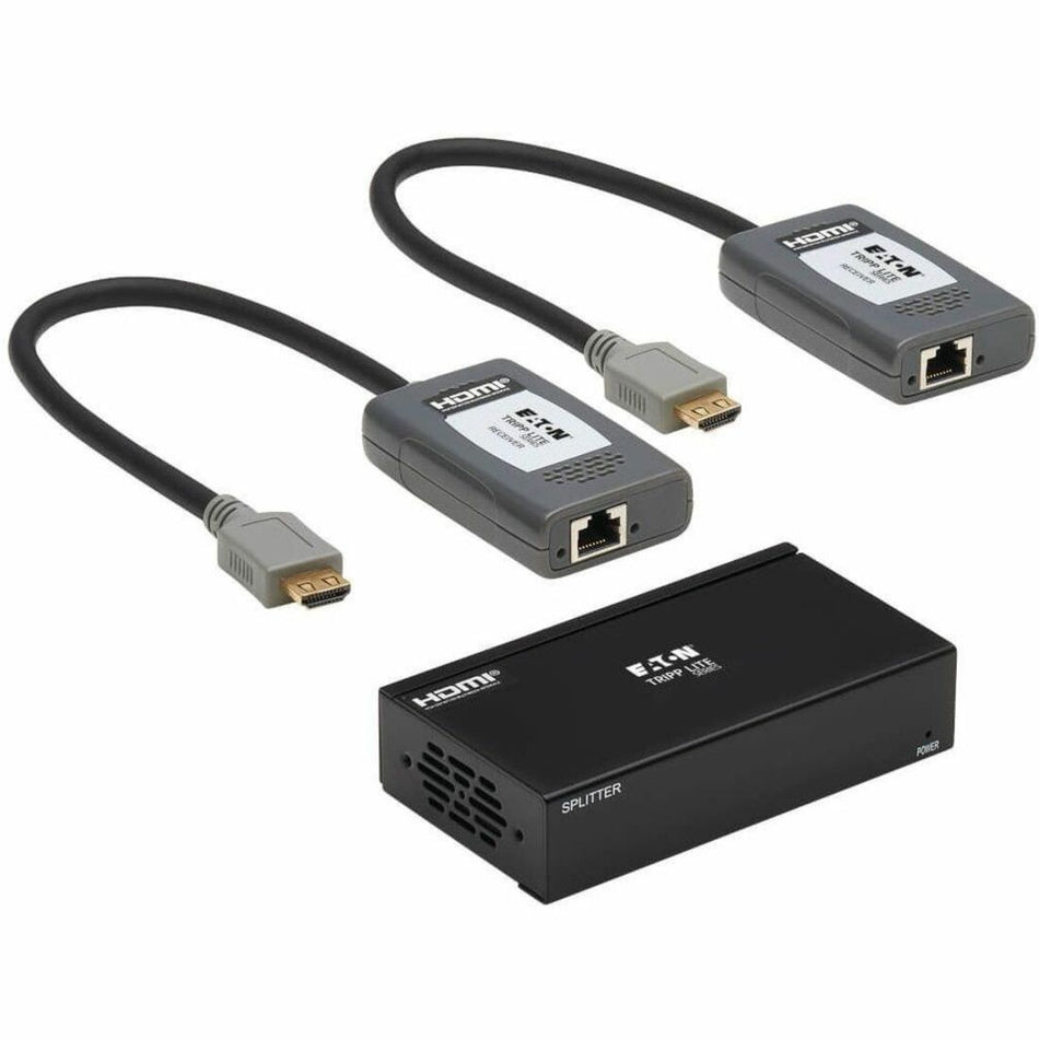 Eaton Tripp Lite Series 2-Port HDMI over Cat6 Extender Kit, Splitter/2x Pigtail Receivers - 4K 60 Hz, HDR, 4:4:4, PoC, 230 ft. (70.1 m), TAA - B127A-002-BHPH2