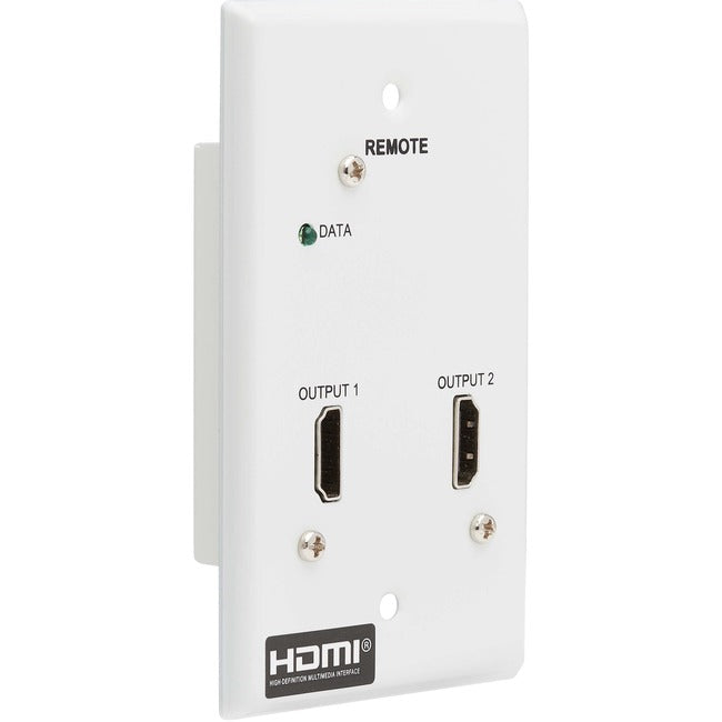 Tripp Lite by Eaton 2-Port HDMI over Cat6 Receiver, Wall Plate - 4K 60 Hz, HDR, 4:4:4, PoC, HDCP 2.2, 230 ft. (70.1 m), TAA - B127A-2A0-FH