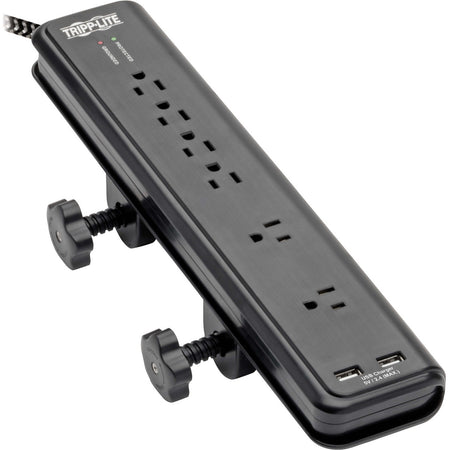 Tripp Lite by Eaton Safe-IT 6-Outlet Surge Protector 2 USB Charging Ports 8 ft. Cord 5-15P Plug 2100 Joules Antimicrobial Protection Black - TLP608DMUAM