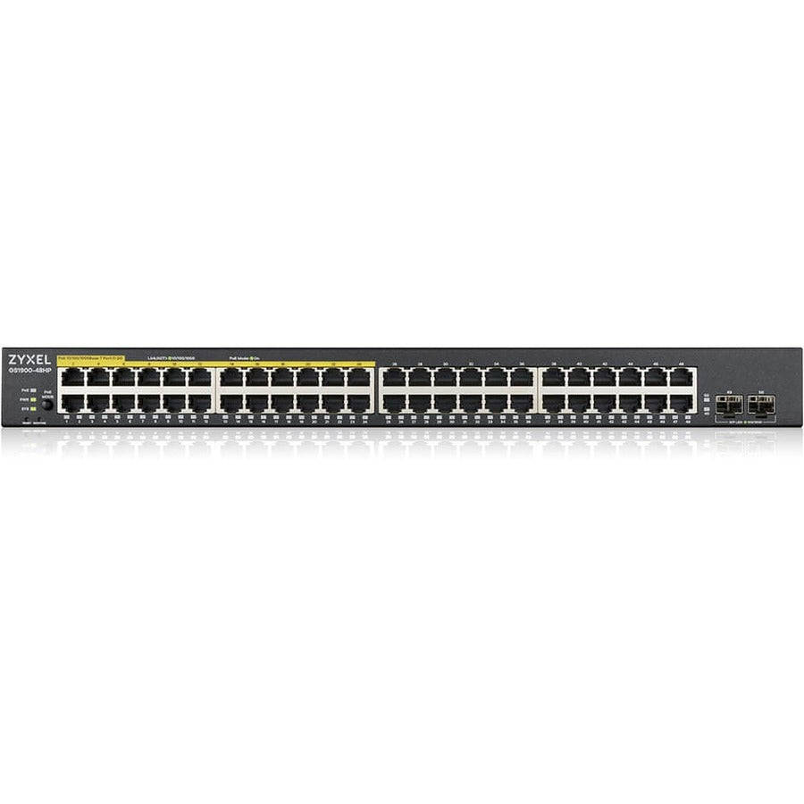 ZYXEL 48-port GbE Smart Managed PoE Switch with GbE Uplink - GS1900-48HPV2