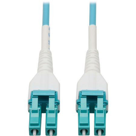 Tripp Lite by Eaton 100G Duplex Multimode 50/125 OM4 Armored Fiber Optic Cable (LC/LC Duplex M/M) LSZH Aqua 100 m (328 ft.) - N821-100M-AQ-AR