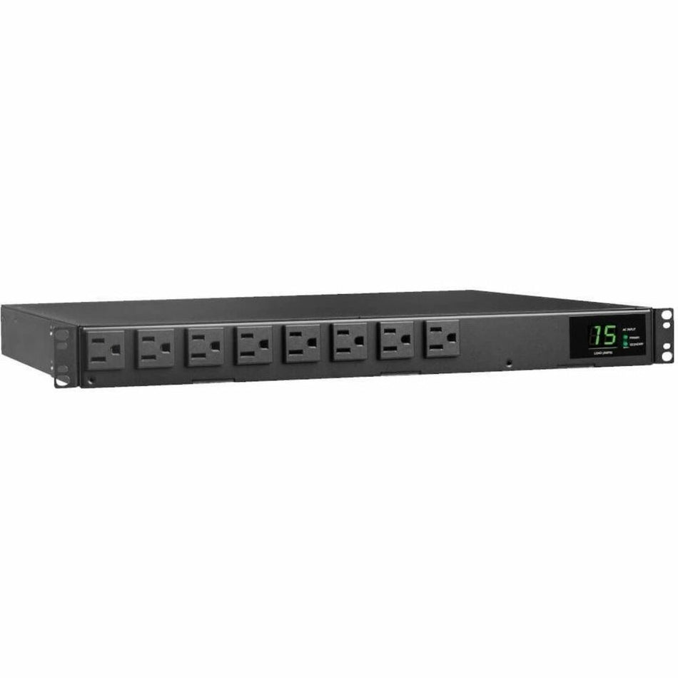 Tripp Lite by Eaton PDU 1.44kW 120V Single-Phase ATS/Local Metered PDU - 8 NEMA 5-15R Outlets Dual 5-15P Inputs 12 ft. Cords 1U TAA - PDUMH15ATS