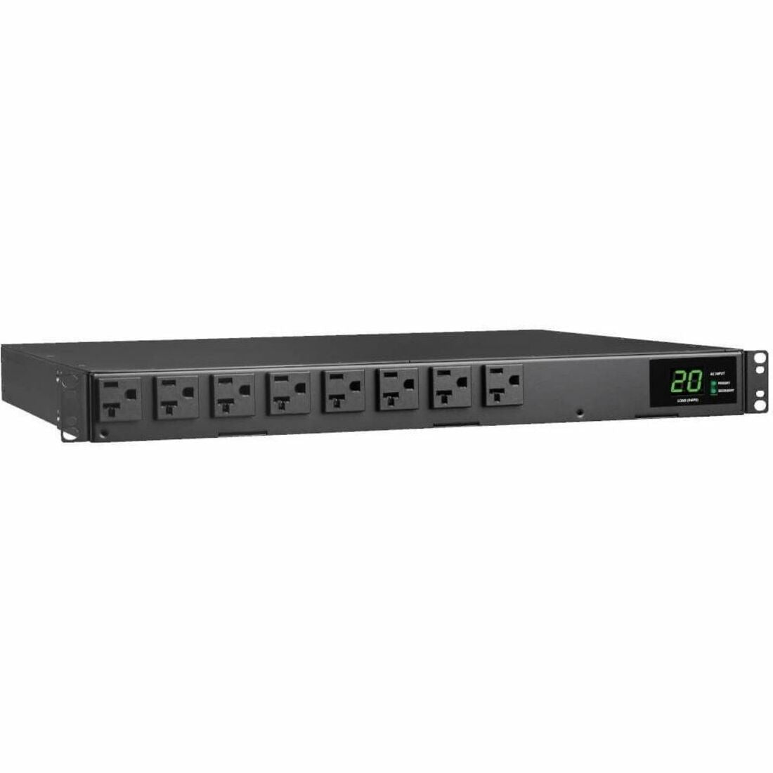 Eaton Tripp Lite Series 1.92kW 120V Single-Phase ATS/Local Metered PDU - 16 5-15/20R Outlets, Dual L5-20P/5-20P Inputs, 12 ft. Cords, 1U, TAA - PDUMH20ATS