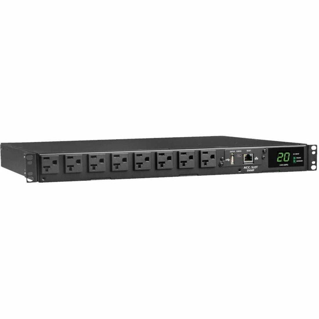 Tripp Lite by Eaton PDU 1.92kW 120V Single-Phase ATS/Monitored PDU - 16 5-15/20R Outlets Dual L5-20P/5-20P Inputs 12 ft. Cords 1U TAA - PDUMNH20AT1