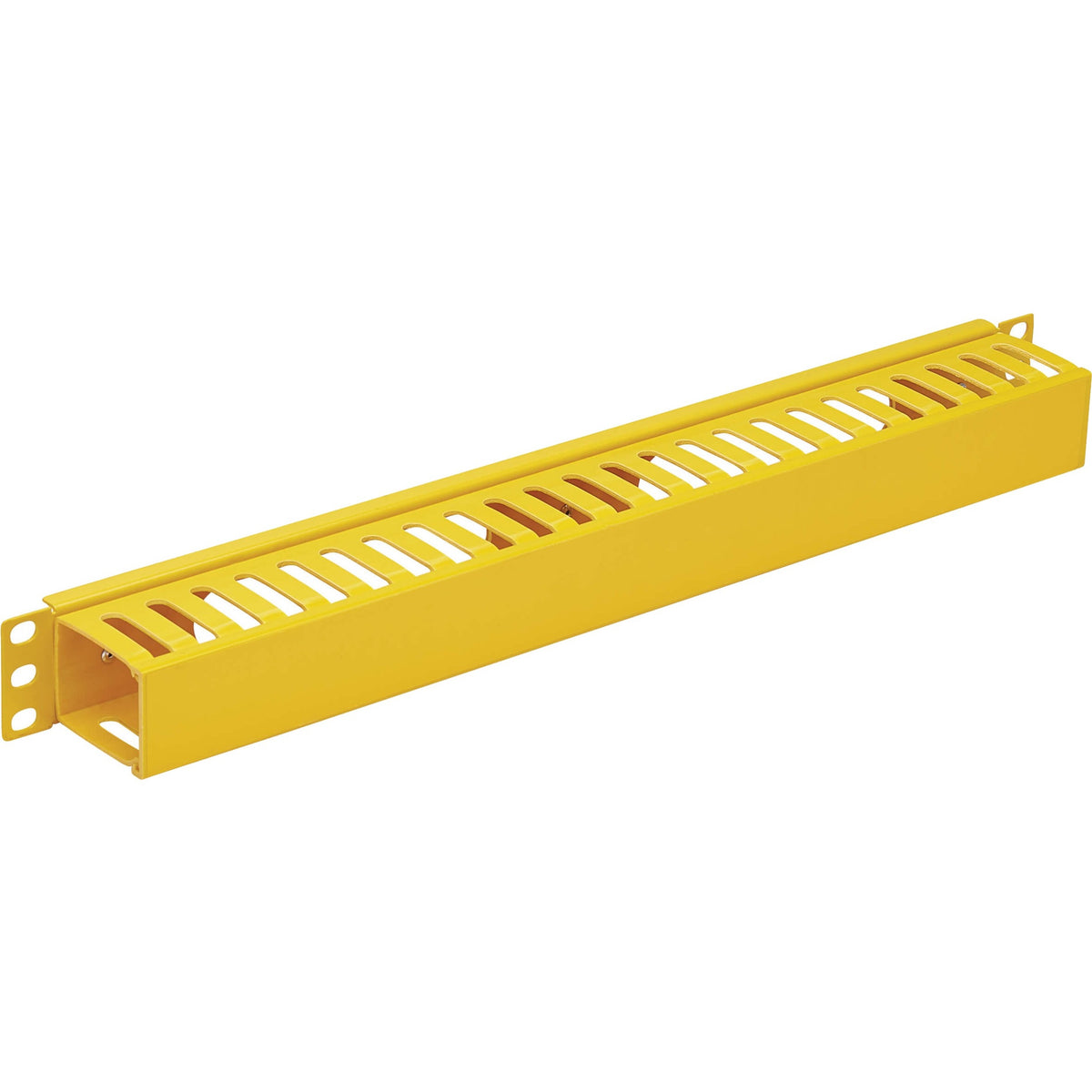 Eaton Tripp Lite Series Horizontal Cable Manager - Finger Duct with Cover, Yellow, 1U - SRCABLEDUCT1UFC