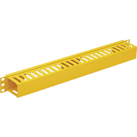 Eaton Tripp Lite Series Horizontal Cable Manager - Finger Duct with Cover, Yellow, 1U - SRCABLEDUCT1UFC