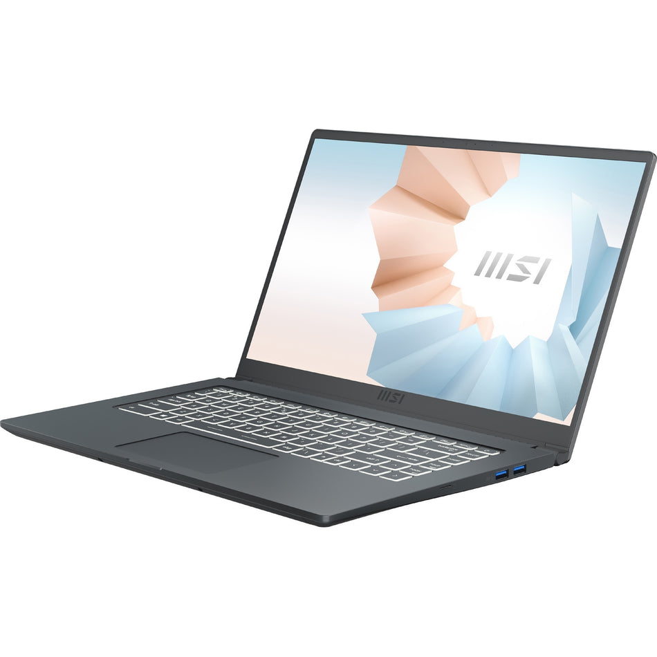 MSI Modern 15 Modern 15 A11MU-652 15.6" Rugged Ultrabook - Full HD - 1920 x 1080 - Intel Core i7 11th Gen i7-1195G7 2.90 GHz - 8 GB Total RAM - 1 TB SSD - Carbon Gray - MODERN15A652