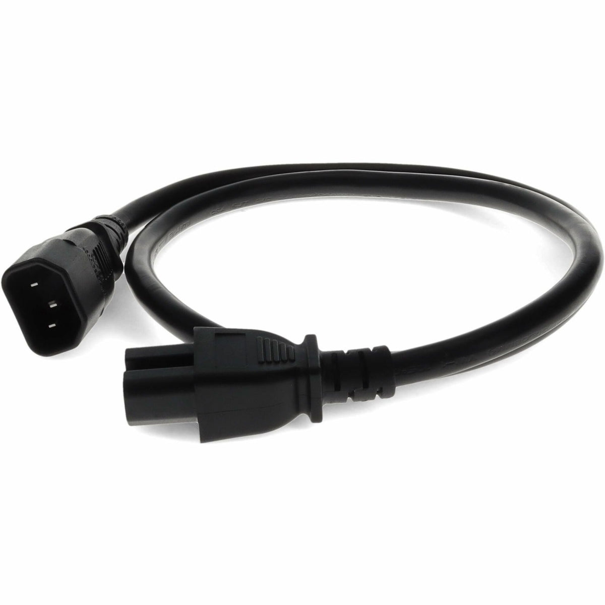 AddOn 7ft C14 Male to C15 Female 14AWG 100-250V at 15A Black Power Cable - ADD-C142C1514AWG7FT