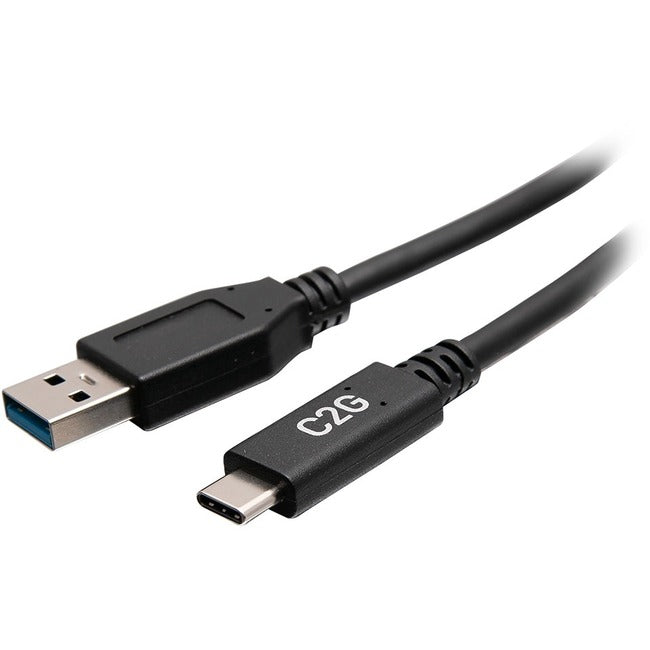 C2G 1ft USB C to USB A Cable - USB C to A Cable - USB 3.2 Gen 1 - 3A, 5Gbps - Black - M/M - C2G28875