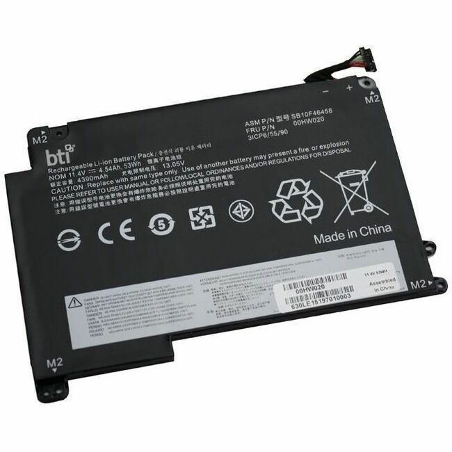 BTI 00HW020-BTI 11.4V 53WHR LI-ION BATTERY 00HW020, 00HW021, SB10F46458, SB10F46459 - 00HW020-BTI