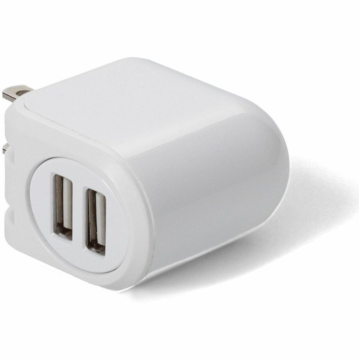 AddOn Wall Plug to 2x USB 2.0 (A) 5V at 2.4A Single port or 5V at 1A Dual port 12W total for US White - USAC22USB12WW