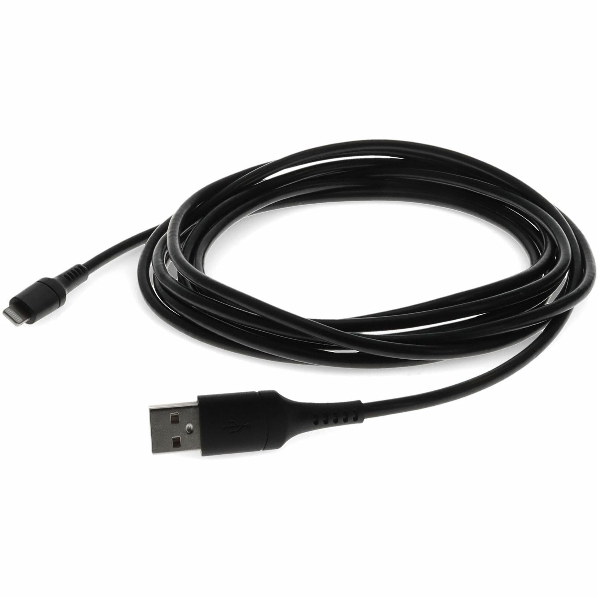 AddOn 2.0m (6.6ft) USB A 2.0 Male to Lightning Male Sync and Charge Black Cable - USB2LGT2MB