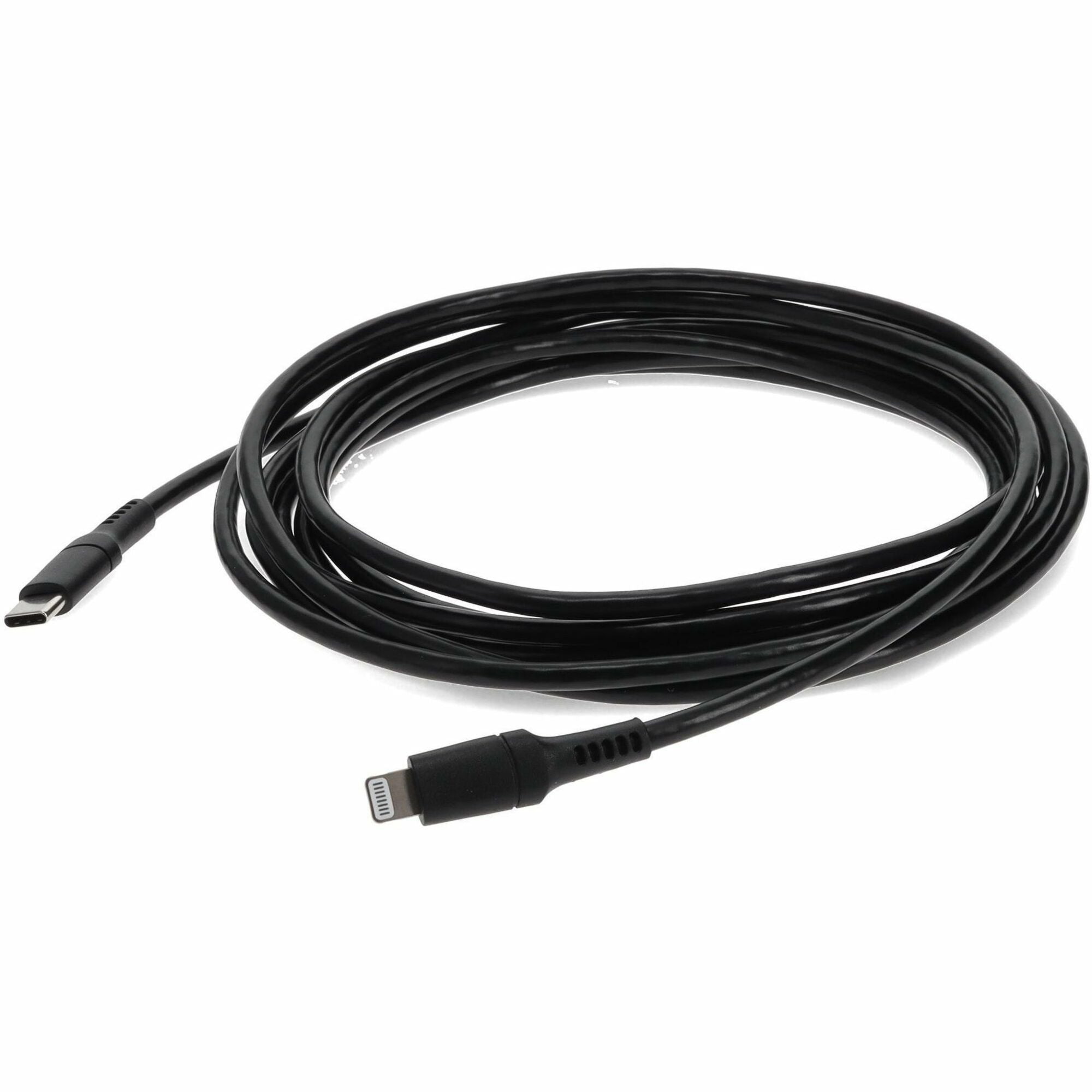 AddOn 1.0m (3.3ft) USB 3.1 Type (C) Male to Lightning Male Sync and Charge Black Cable - USBC2LGT1MB