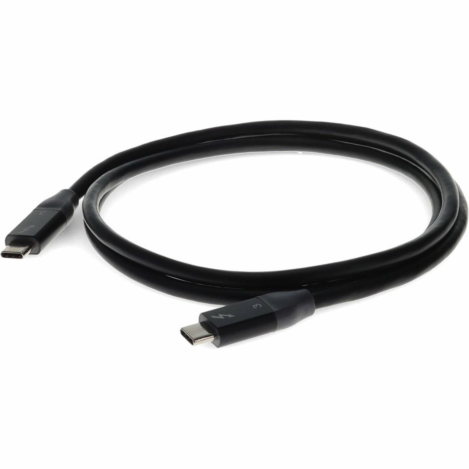 AddOn 1.2m (4.0ft) USB C 3.1 Male to Male Thunderbolt-compatible Sync and Charge Black Cable - USBCTBOLT1-2MB