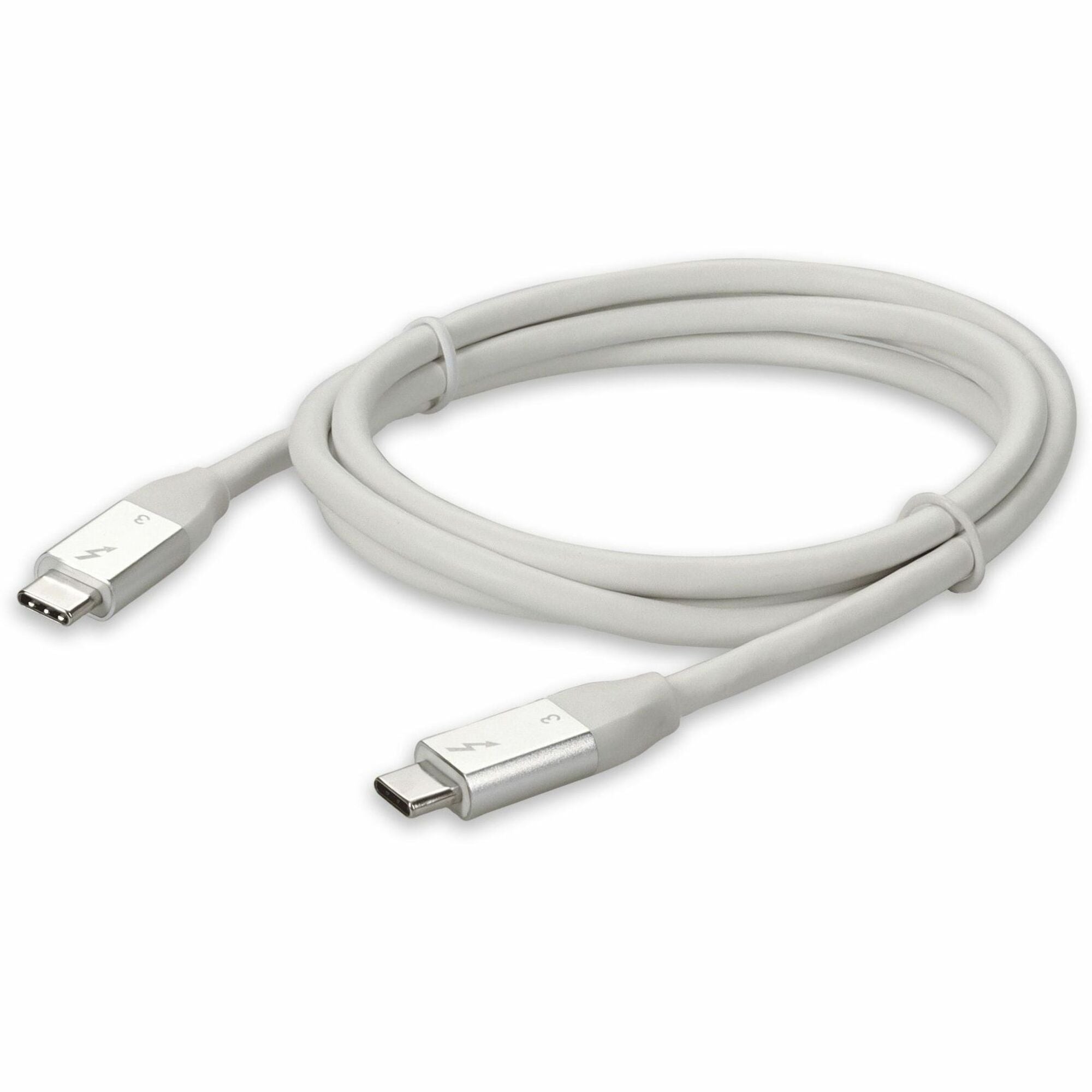 AddOn 3ft (1m) USB C 3.1 Male to Male Thunderbolt-compatible Sync and Charge White Cable - USBCTBOLT1MW
